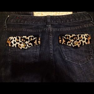 Leopard embellished jeans