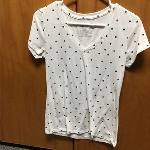 White polka dot shirt