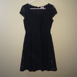 Black floral lace dress