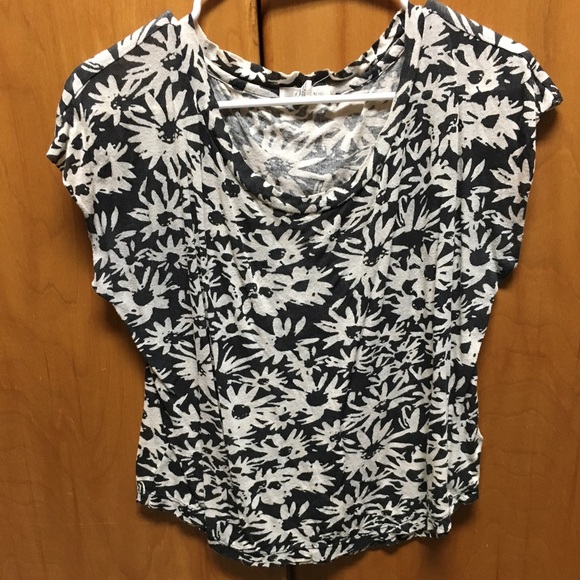 Black and cream floral top