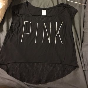 Cute pink shirt back is lace