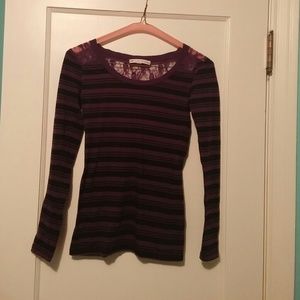 Cute purple stripped long sleeve shirt!