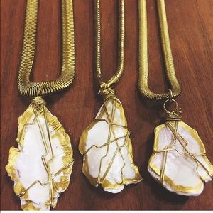 Wire Wrapped Oyster Shell Necklace