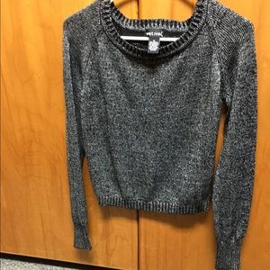 Sparkly gray crop sweater
