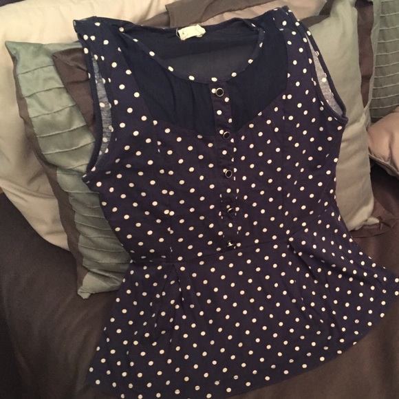 Polka dot Peplum shirt