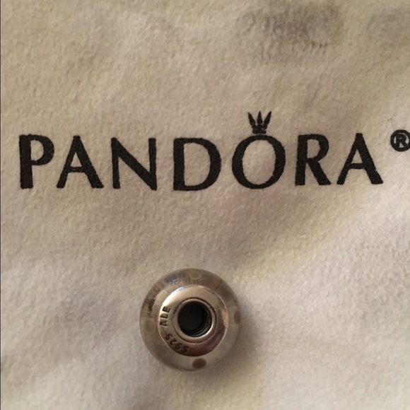 Pandora Retired White Dotted Murano Glass Charm - Picture 3 of 3