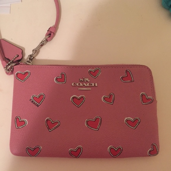 Coach heart wristlet