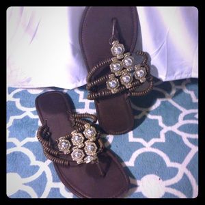 Stylish silver and gold sandals