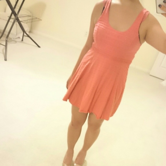 Free People Pink Salmon Lace Dress