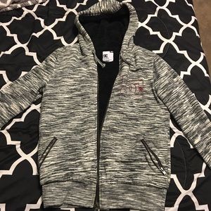 DC zip up hoodie, size medium. Worn once. Fuzzy