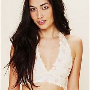 Free People Lace Halter Bralette - XS
