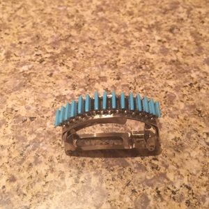Zuni Sterling Silver Turquoise Hair Clip