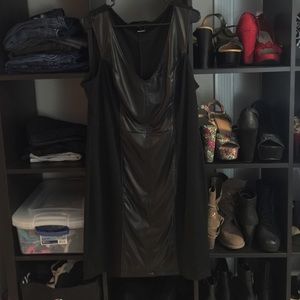 Black Leather Panel Dress