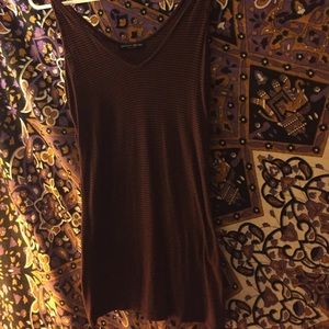 Tight stripped burgundy and black tank