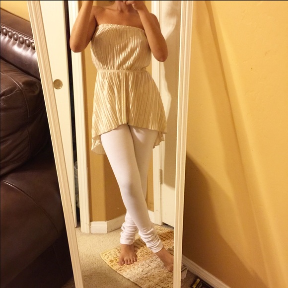 Cream/Gold High Low Shirt