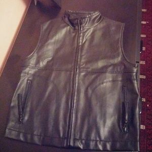 Faux leather vest