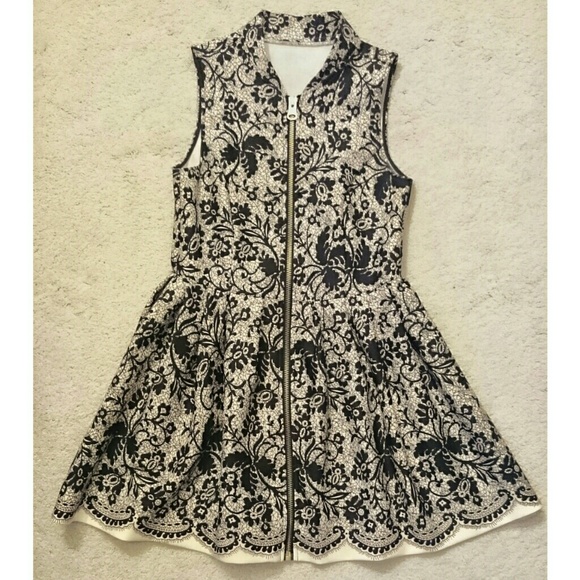 Forever21 Lace-Print Scuba A-Line Dress