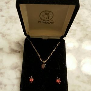Garnet Earrings and necklace
