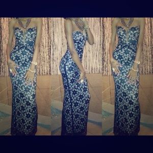 Black lace mermaid style sweetheart dress