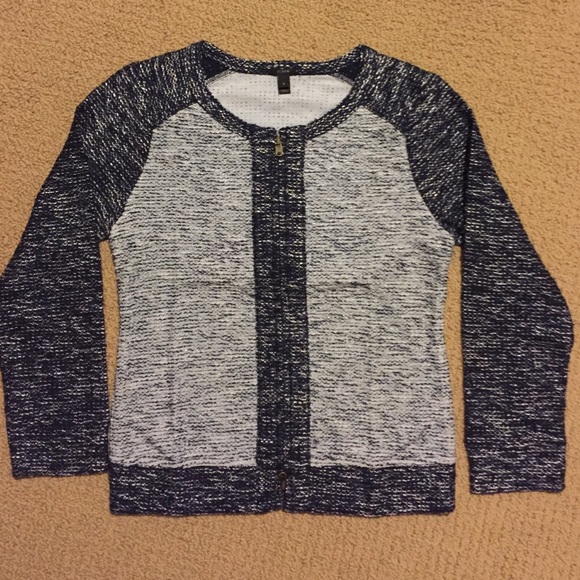 J.Crew Indigo Colorblock Boucle Jacket