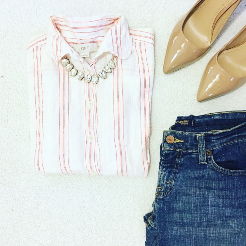 LOFT | Striped Button Down