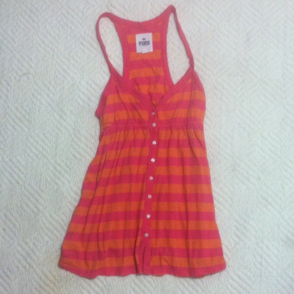 PINK Victorias Secret button up tank top
