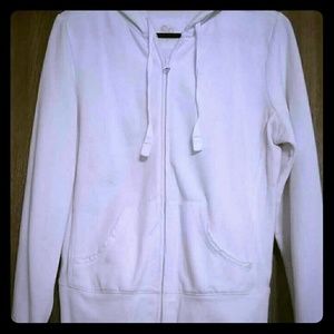 New never worn white zip up hoodie