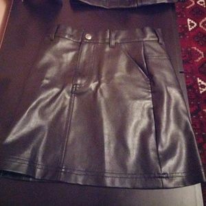 Faux leather skirt