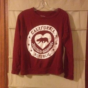 Burgundy long sleeve shirt