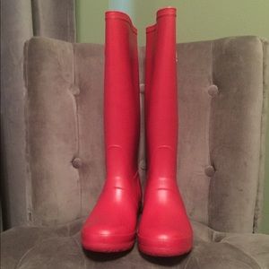 Red rain boots