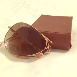Ray Ban Folding Aviator RB3479 Gold/Brown  55mm