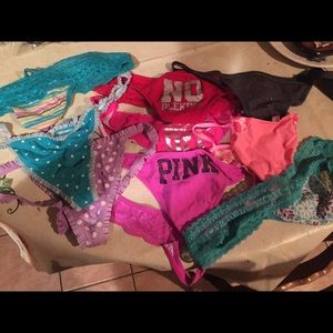 9 pink VS bottoms and one Pink VS lingerie