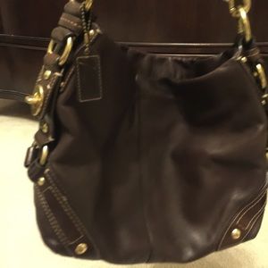 Dark brown coach handbag
