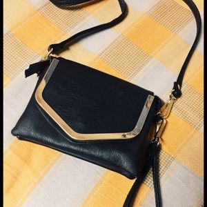 Faux leather cross body bag