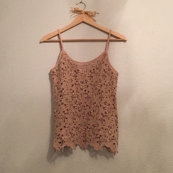 Nude lace tank