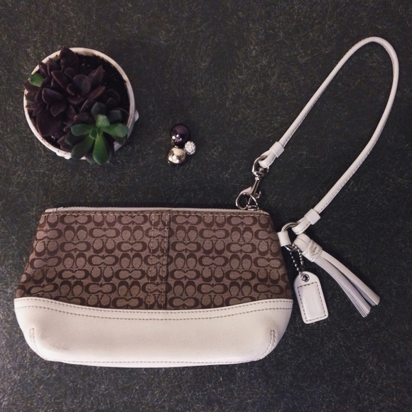Coach Zip Wristlet in Signature Fabric and Leather