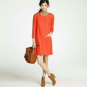 J. Crew tomato wool shift dress