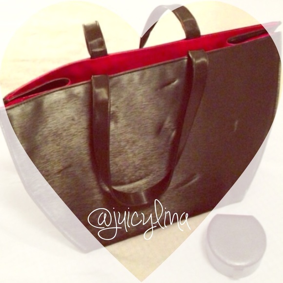 💌 Large Black•red interior•tote💌carry it all💌 - Picture 1 of 4