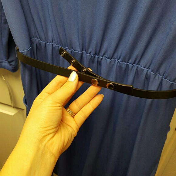 New $124 Tahari blue belted dress size 10 - Picture 4 of 4