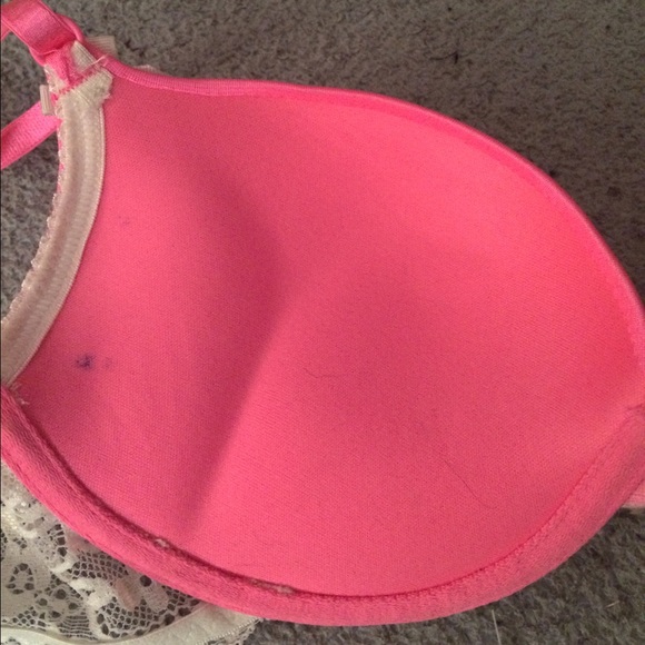 Neon Pink Lace Bra - Picture 2 of 4