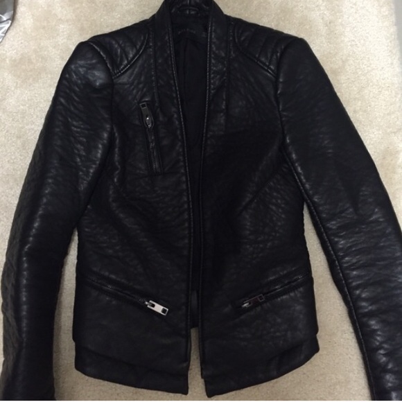 Zara Black Faux Leather Jacket
