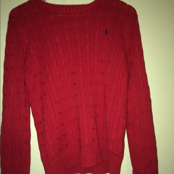 Red polo sweater