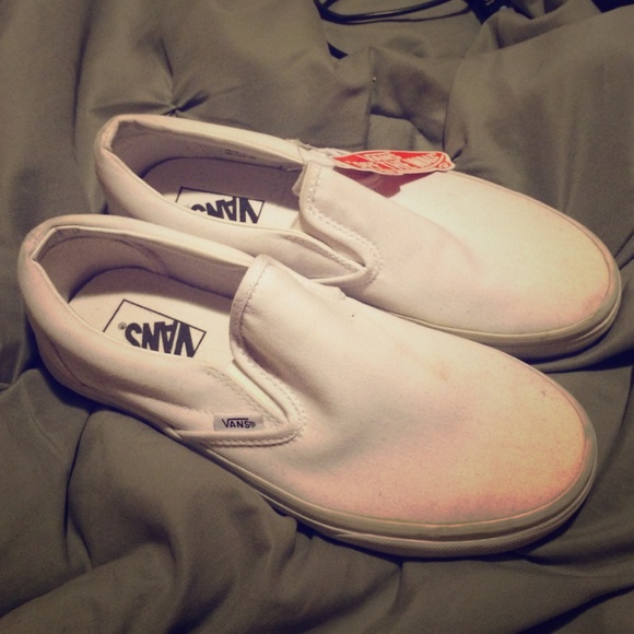 White Slip on Vans