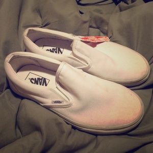 White Slip on Vans