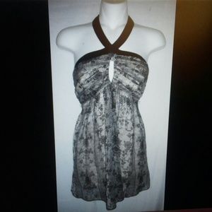 Express size 6 or small silk keyhole halter top