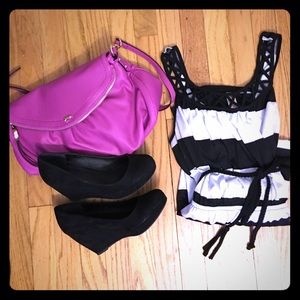 Black and white striped maxi dress