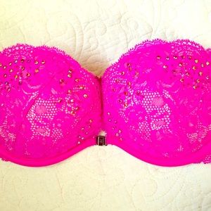 VS LACE BLING PUSH UP BRA 32C!