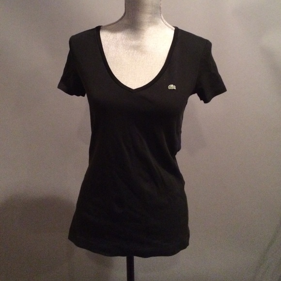 Lacoste women's t-shirt v neck black