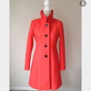 Coral J. Crew Uptown Dress Coat