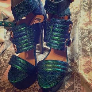 Aqua Stilettos (Slightly Worn)